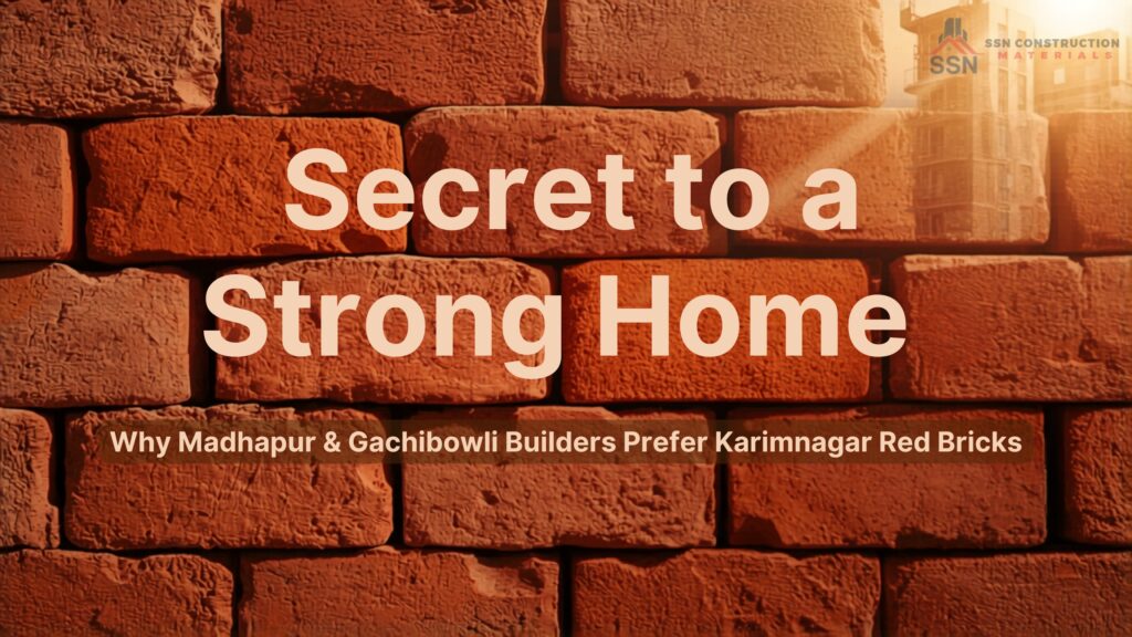 Premium Karimnagar red bricks price in Hyderabad at SSN Constructions yard